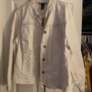 Women’s plus size, The Avenue, white denim jacket